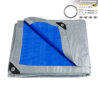 Grande bâche étanche en polyéthylène à œillets, verte ou bleue, de 2x3 à 4x5 m