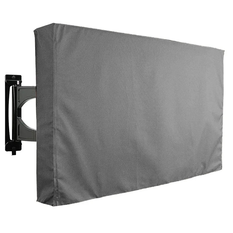 Housse TV extérieure polyester à fermeture scratch, gris, beige ou noir, de 22 à 75 pouces