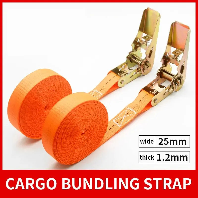 Sangle d'arrimage à cliquet en polyester 25 mm avec boucle métallique, 3 m ou 6 m
