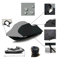 Housse de remorquage jet ski Oxford 210D, 3 tailles jusqu'à 4,2 x 3 m, noir et gris ou bleu