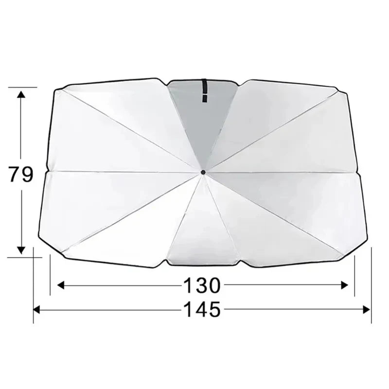 Pare-soleil parapluie argenté pliable pour pare-brise, petit ou grand modèle