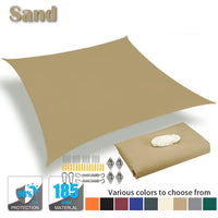 Voile d'ombrage rectangulaire ou carrée anti-UV en Oxford, de 2 x 2 à 6 x 4 m