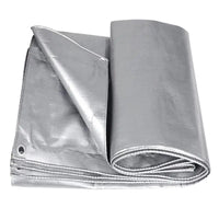 Bâche de camion pare-soleil argentée double face, PE imperméable à œillets, 2 x 3 m