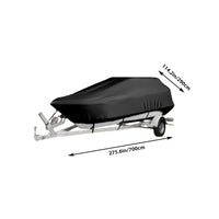 Housse bateau coque en V imperméable anti-UV noire, 4 tailles de 4,2 à 7 m
