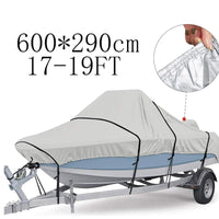 Housse bateau remorquable Oxford 210D imperméable, noir ou argent, 5 tailles de 3,35 à 6,71 m