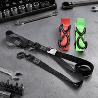 Sangle d'arrimage à boucle et crochets en S, 1,8 m x 38 mm, noir, rouge ou vert