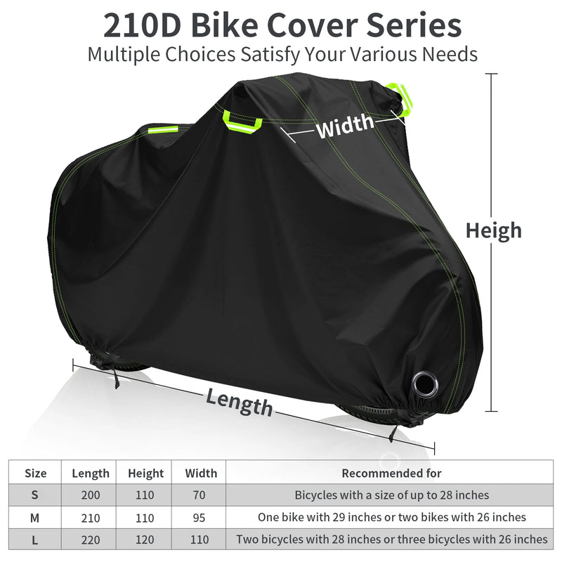 Housse de vélo Oxford 210D à bandes réfléchissantes et sangles coupe-vent, pour 1 à 3 vélos
