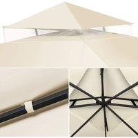 Toit de remplacement pour tonnelle 3 x 3 m polyester 300D, un ou deux niveaux, anti-UV
