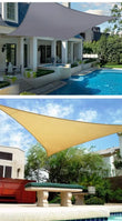 Voile d'ombrage triangulaire imperméable en polyester 300D, de 2x2x2 à 5x5x5 m, beige ou gris