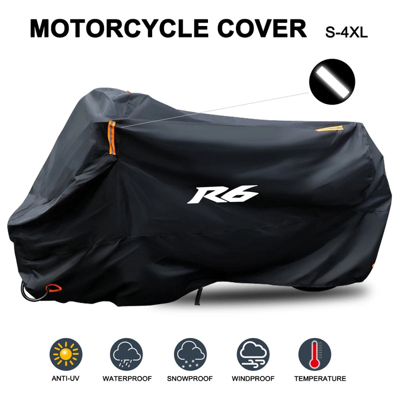 Housse moto pour Yamaha YZF-R6 et R6S 1998-2016, Oxford imperméable, anti-UV, 7 tailles