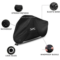 Housse moto pour Kawasaki Z650, Z750, Z800, Z900, Oxford 210D noir ou argent, imperméable, anti-UV