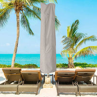 Housse de parasol déporté imperméable beige avec fermeture éclair, 2,1 à 4 m
