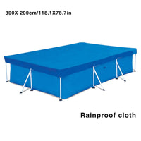 Housse de piscine rectangulaire bleue anti-poussière en polyester, pour piscine hors sol, 3 tailles