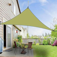 Voile d'ombrage triangulaire 3x3x3 m en polyester anti-UV avec cordes et anneaux inox, 5 coloris