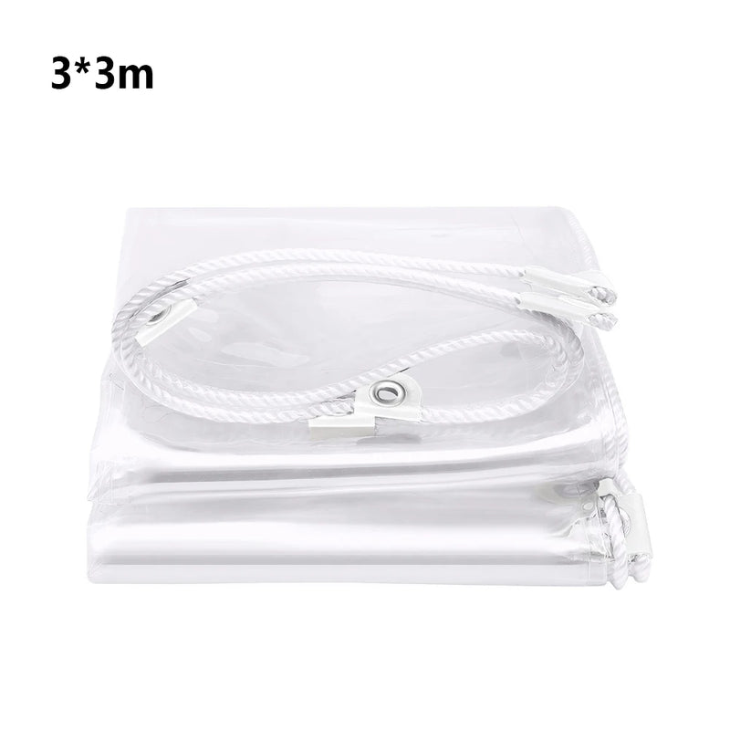 Bâche transparente PVC à œillets, 80 % de transparence, terrasse et poulailler, 7 tailles