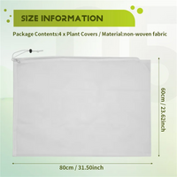 Lot de 4 housses d'hivernage blanches pour plantes, non tissées, 60 x 80 cm