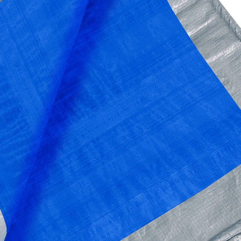 Bâche étanche avec œillets en polyéthylène, bleue ou verte, de 2 x 3 à 4 x 5 m
