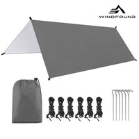 Bâche de camping imperméable en polyester 3 x 3 m avec cordes et piquets