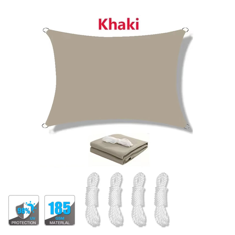Voile d'ombrage rectangulaire anti-UV 95 % respirante, 13 coloris, 10 tailles