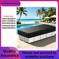 Bâche de piscine hors sol rectangulaire noire en polyester, 230x160 à 460x230 cm