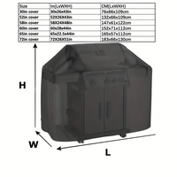 Housse de barbecue rectangulaire ou ronde, Oxford imperméable, 7 tailles de 58 à 190 cm