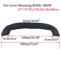 Housse de rangement de bimini noire 600D, 3 ou 4 arceaux, avec fermeture éclair