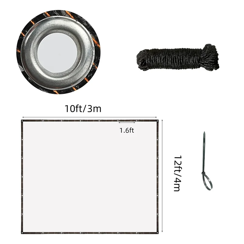 Bâche transparente en polyéthylène avec œillets, corde et 20 attaches de câble, 3 x 4 m