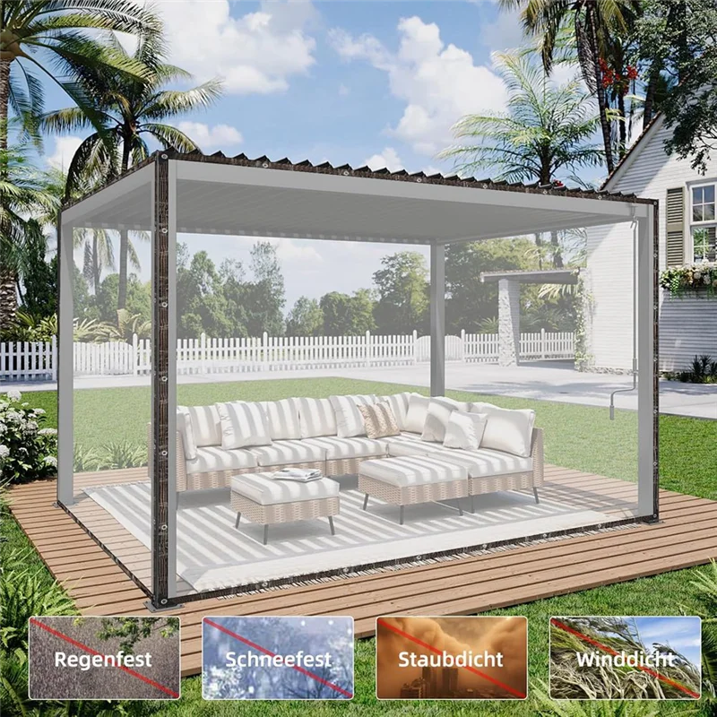 Bâche transparente en polyéthylène avec œillets, corde et 20 attaches de câble, 3 x 4 m