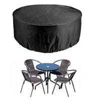 Housse ronde pour table de jardin, Oxford imperméable noir, 17 diamètres de 120 à 325 cm