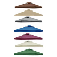 Toit de tonnelle 3 x 3 m à deux niveaux ventilés, polyester 300D, poches d'angle renforcées