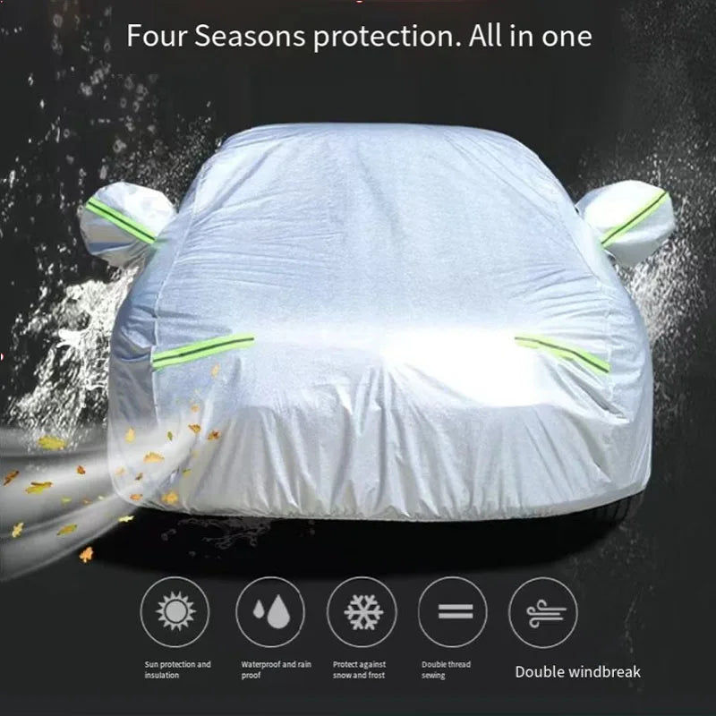 Housse voiture pour Audi Q5 argentée, imperméable, anti-poussière, anti-UV et résistante à la neige