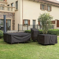 Housse de salon de jardin noire imperméable Oxford 210D pour canapé d'extérieur