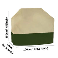 Housse barbecue rectangulaire beige et vert, Oxford 210D imperméable, 5 tailles
