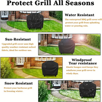 Housse de barbecue rectangulaire ou ronde, Oxford imperméable, 7 tailles de 58 à 190 cm