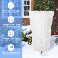 Housse d'hivernage à cordon pour plantes, blanc, beige ou vert, 60x80 à 120x180 cm