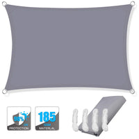 Voile d'ombrage rectangulaire résistant à l'eau, polyester 185 g/m², avec ou sans kit de fixation