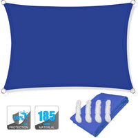 Voile d'ombrage rectangulaire résistant à l'eau, polyester 185 g/m², avec ou sans kit de fixation