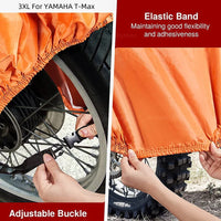 Housse moto pour Yamaha T-Max 500, 530 et 560, noire et orange, imperméable, 210D, 6 tailles