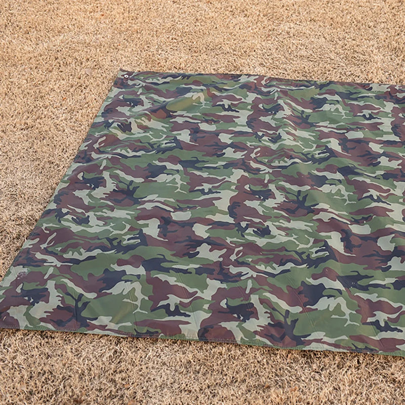 Bâche de camping imperméable 3 en 1 en polyester, auvent et abri, camouflage, noire ou verte