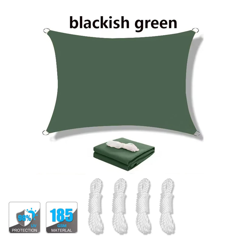 Voile d'ombrage rectangulaire anti-UV 95 % respirante, 13 coloris, 10 tailles