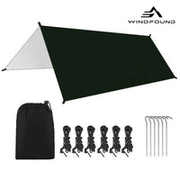 Bâche de camping imperméable en polyester 3 x 3 m avec cordes et piquets
