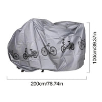 Housse de vélo imperméable anti-UV et anti-poussière, gris ou noir, 200 x 100 cm