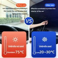 Pare-soleil voiture parapluie pliable pour pare-brise, avec ou sans encoche en V