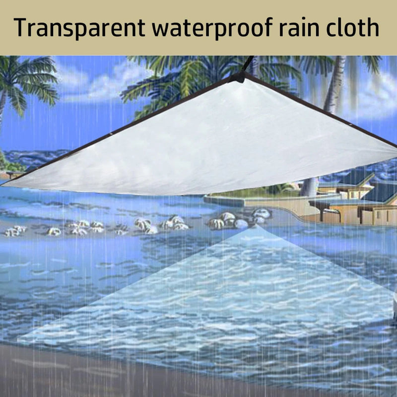 Bâche transparente épaisse avec œillets, corde et 4 mousquetons pour enclos de patio, de 2 x 2 à 4 x 4 m
