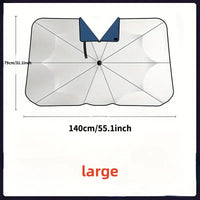 Pare-soleil voiture parapluie pliable pour pare-brise, avec ou sans encoche en V