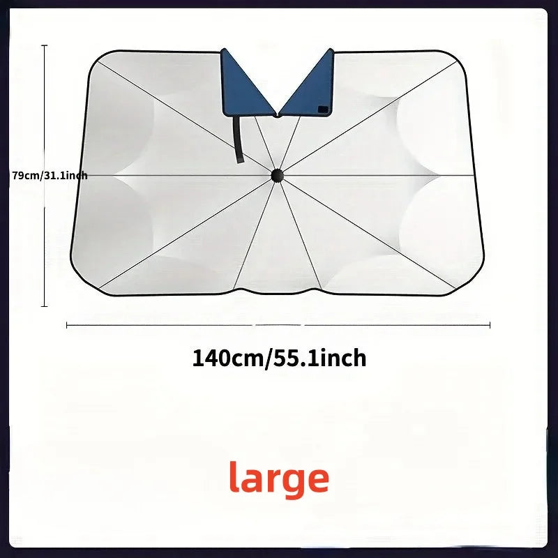Pare-soleil voiture parapluie pliable pour pare-brise, avec ou sans encoche en V