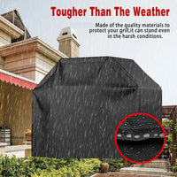 Housse barbecue polyester noire imperméable et coupe-vent, 5 tailles, rond ou à gaz