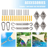 Kit de fixation voile d'ombrage inox 304 de 24 pièces avec vis et tendeurs