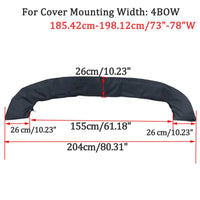 Housse de rangement de bimini noire 600D, 3 ou 4 arceaux, avec fermeture éclair
