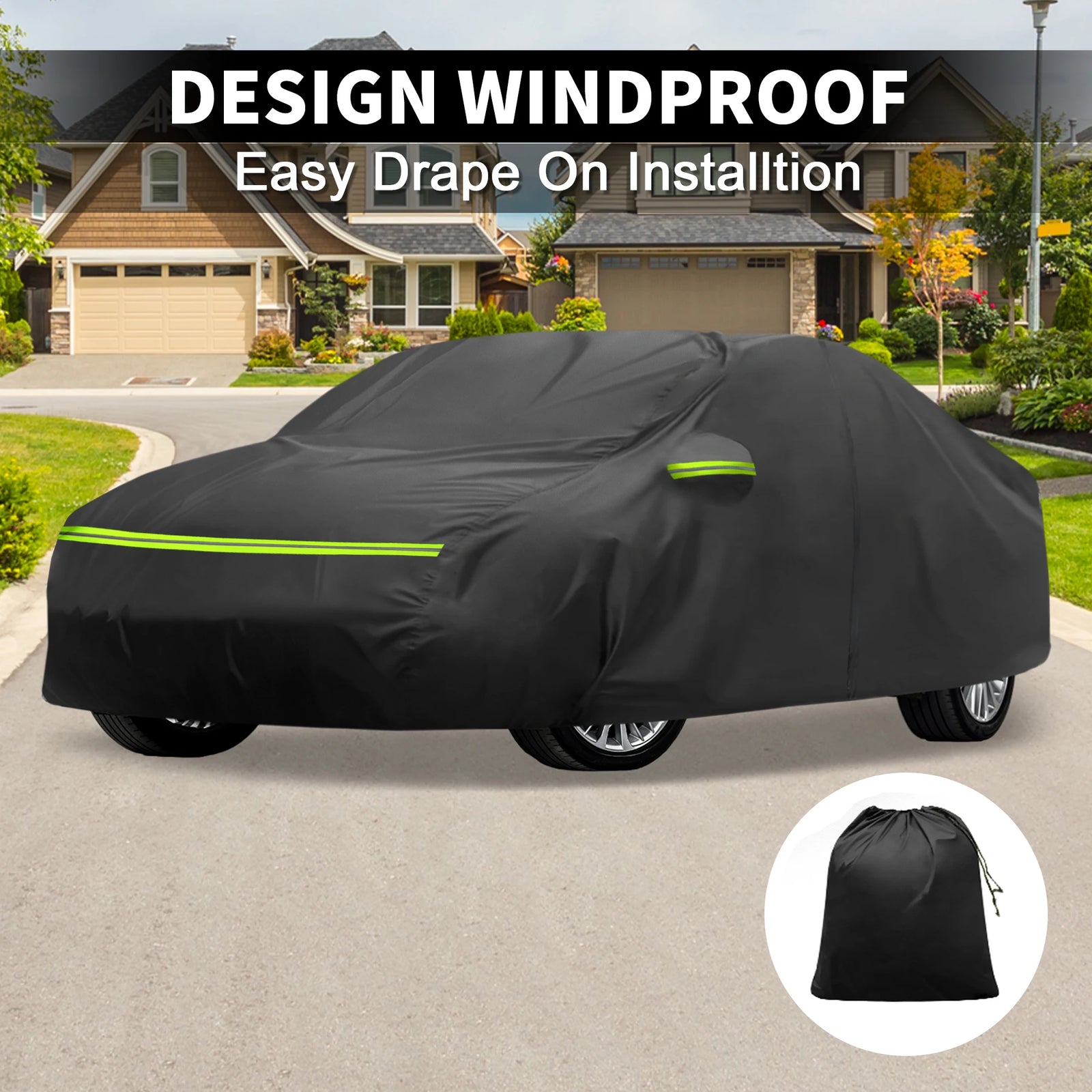Housse voiture pour Audi A6 Avant 2004-2024, tissu 210D enduit PU, imperméable, respirante et noire
